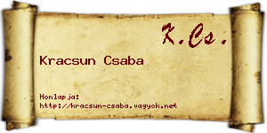 Kracsun Csaba névjegykártya
